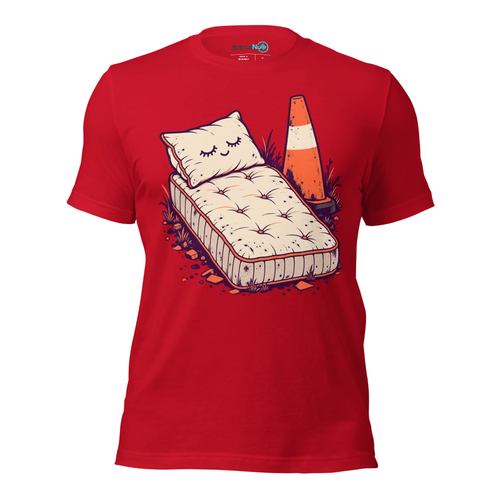 Bought a BrandNu bed. Still wake up like IÃ¢â‚¬â„¢ve been fly tipped T Shirt Red Front