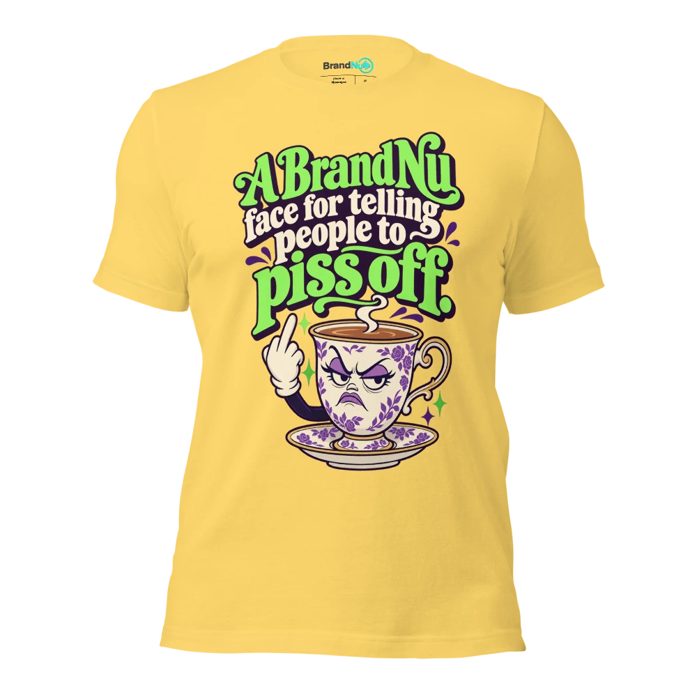 A BrandNu face for telling people to piss off T Shirt Yellow Front
