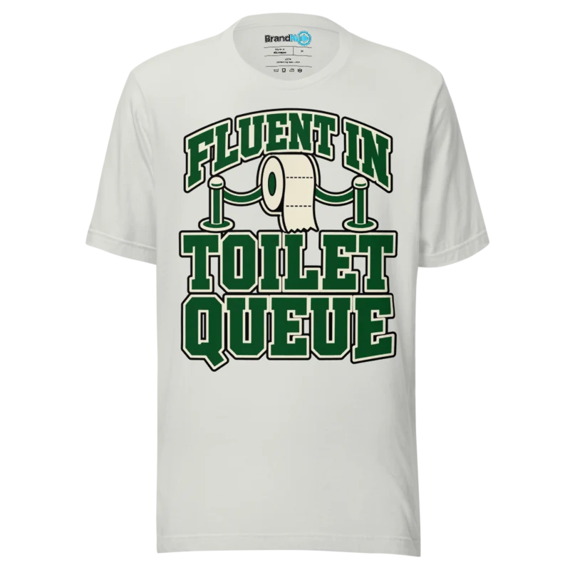 BrandNu Fluent In Toilet Queue T-Shirt - Silver