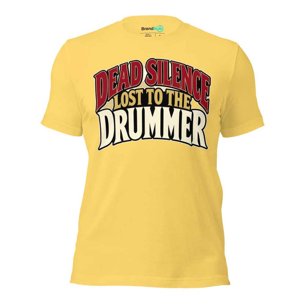 DEAD SILENCE LOST TO THE DRUMMER T Shirt - Yellow - front - Ghost 2