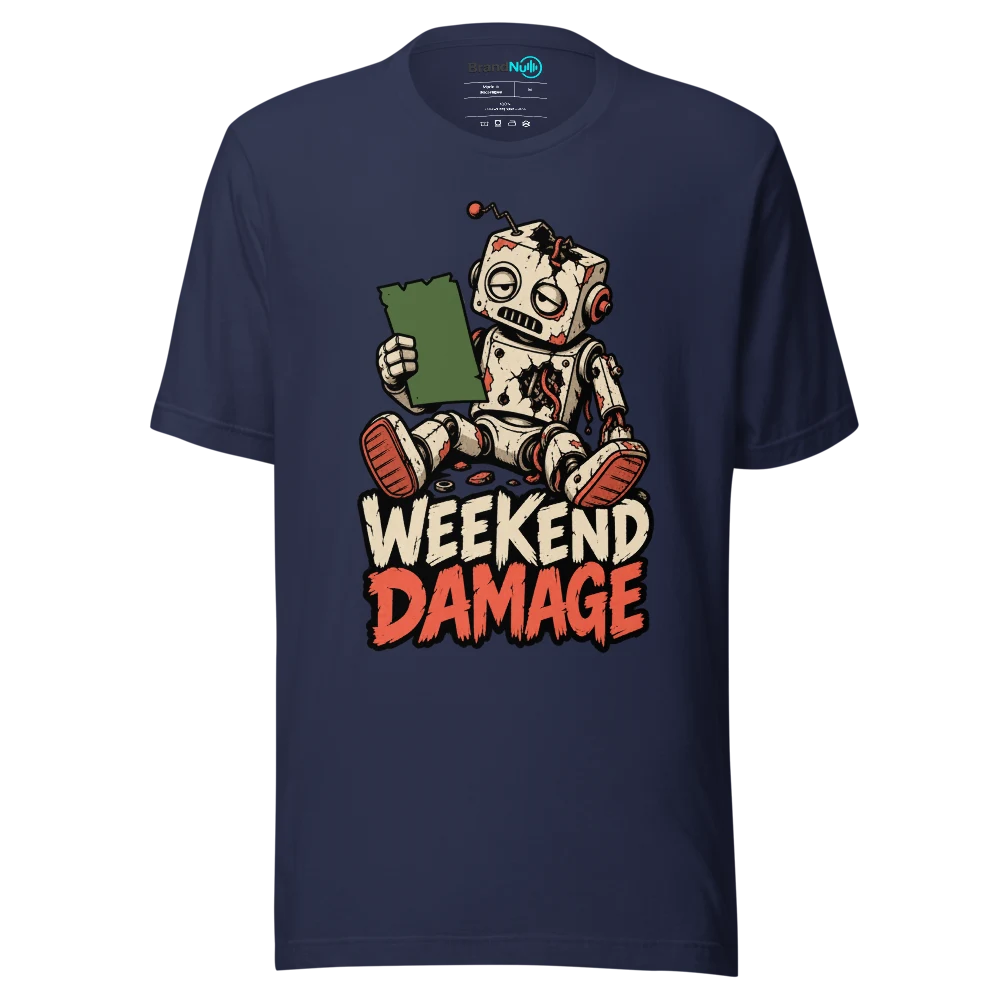 WEEKEND DAMAGE T Shirt Navy Front