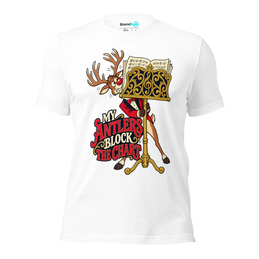 MY ANTLERS BLOCK THE CHART T Shirt White Front