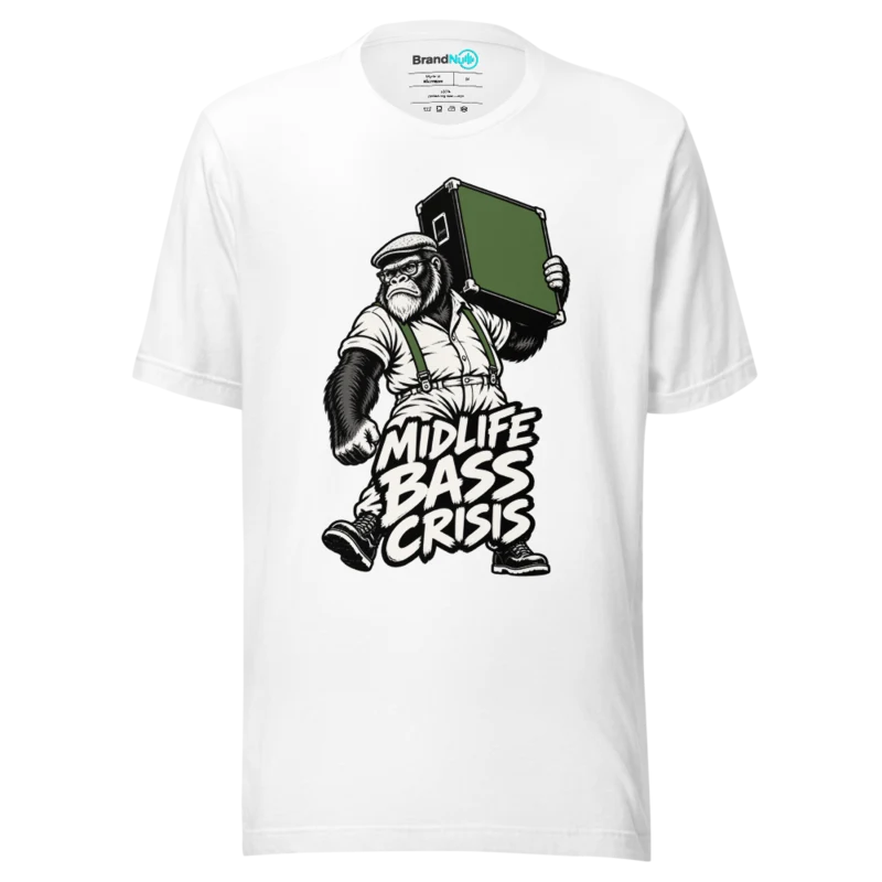 MIDLIFE BASS CRISIS T Shirt - White