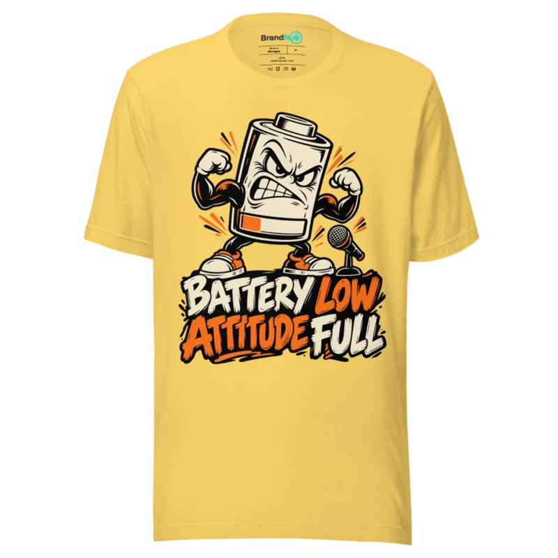 BATTERY LOW ATTITUDE FULL T Shirt - Yellow