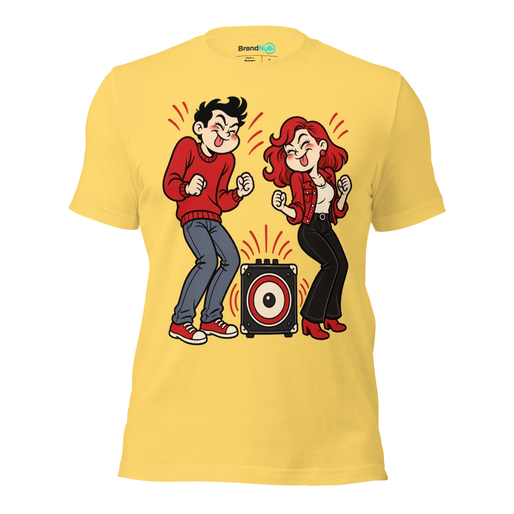 OUR MATCHMAKER WAS A FUCKING SUBWOOFER T Shirt Yellow Front