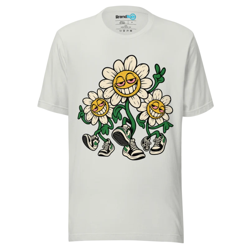 BrandNu Sleepy Daisies T-Shirt - Silver