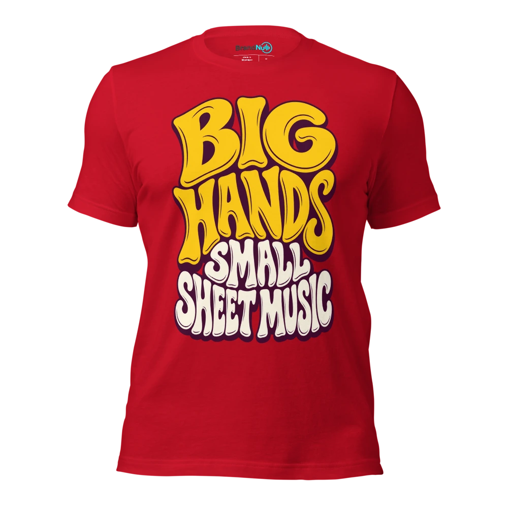 BIG HANDS SMALL SHEET MUSIC T Shirt Red Front