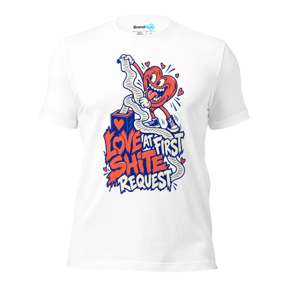 LOVE AT FIRST SHITE REQUEST T Shirt White Front