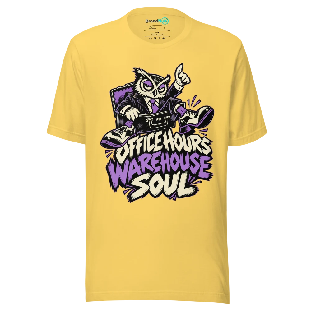 OFFICE HOURS WAREHOUSE SOUL T Shirt Yellow Front