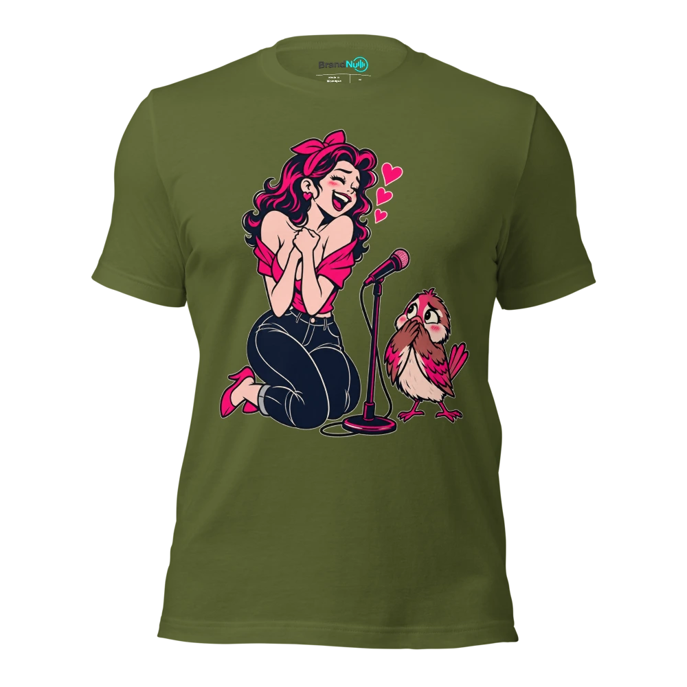 THE SPARROW HAS LEARNED MY EXES FAVOURITE CHORUS T Shirt Olive Front