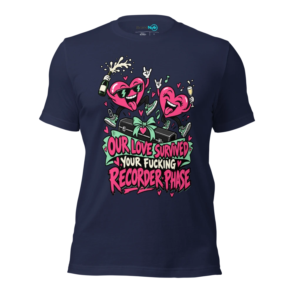 OUR LOVE SURVIVED YOUR FUCKING RECORDER PHASE T Shirt Navy Front