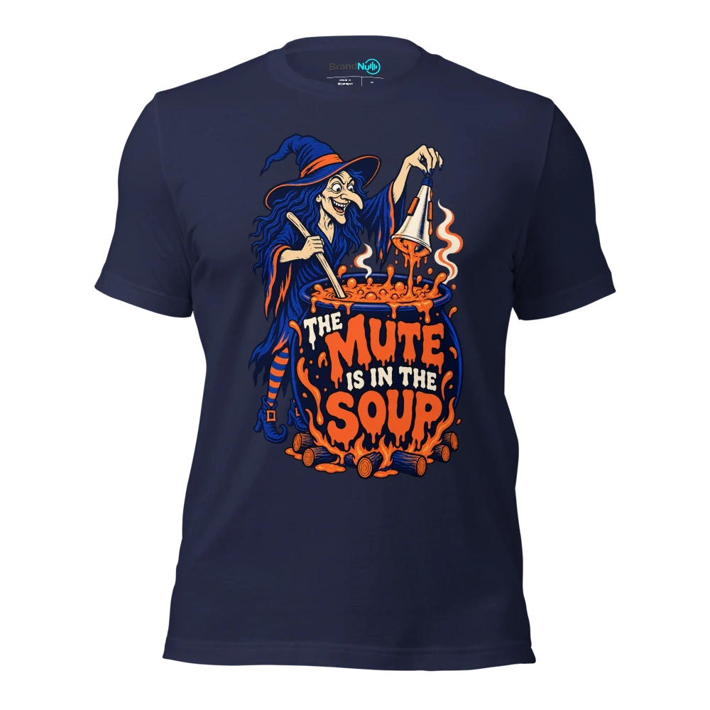 THE MUTE IS IN THE SOUP T Shirt Navy Front