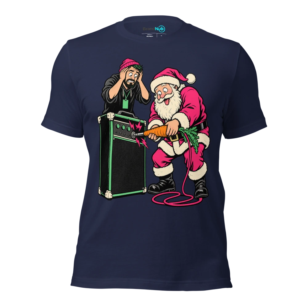I SAW SANTA FAIL THE SOUND CHECK T Shirt Navy Front