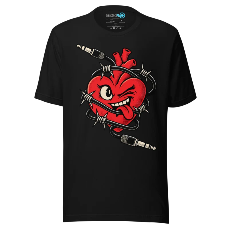 BrandNu Bassline Heart T-Shirt - Black