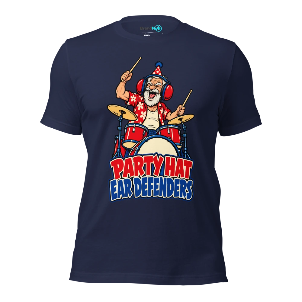 PARTY HAT EAR DEFENDERS T Shirt Navy Front