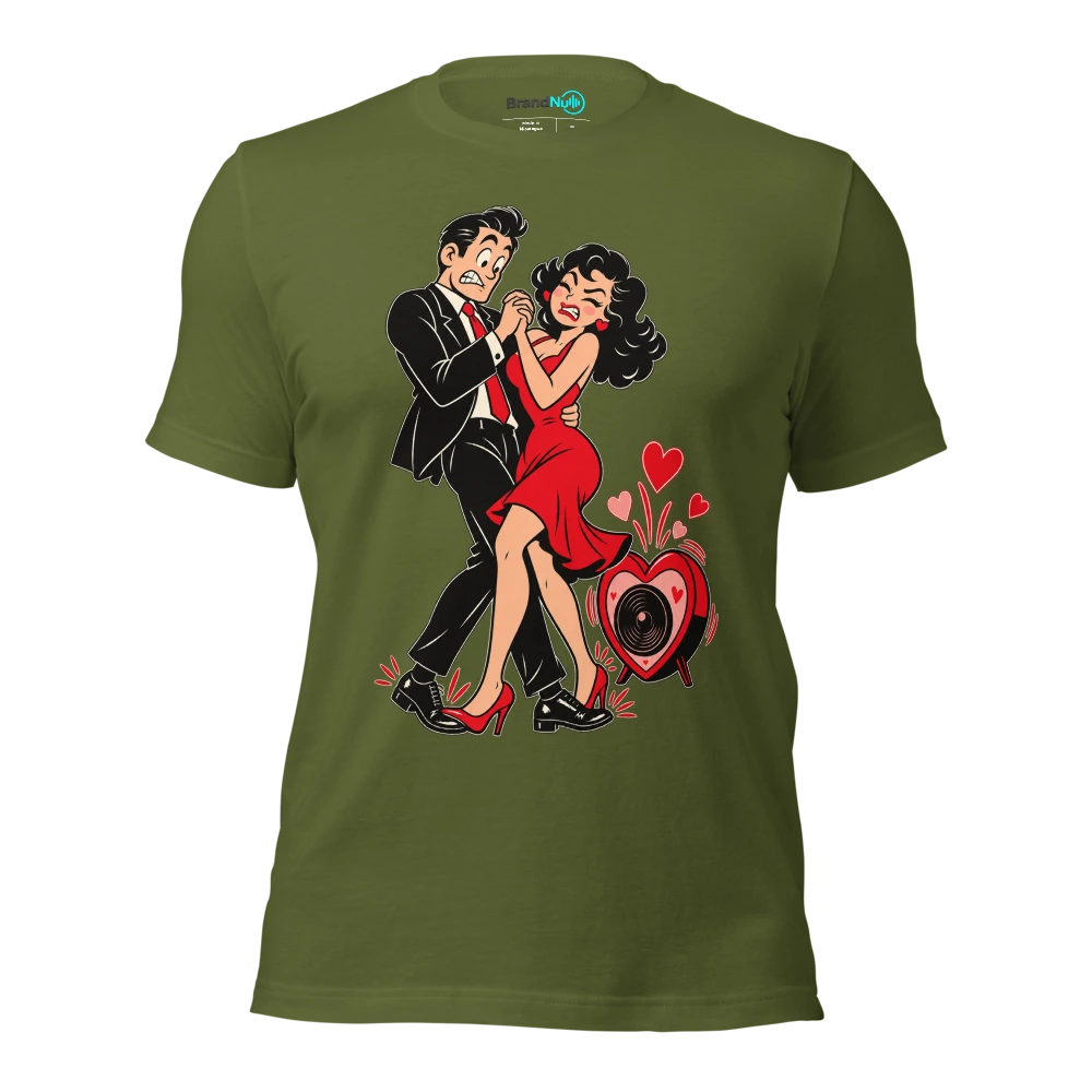 THE SLOW DANCE HAS EXPOSED OUR TIMING ISSUES T Shirt Olive Front