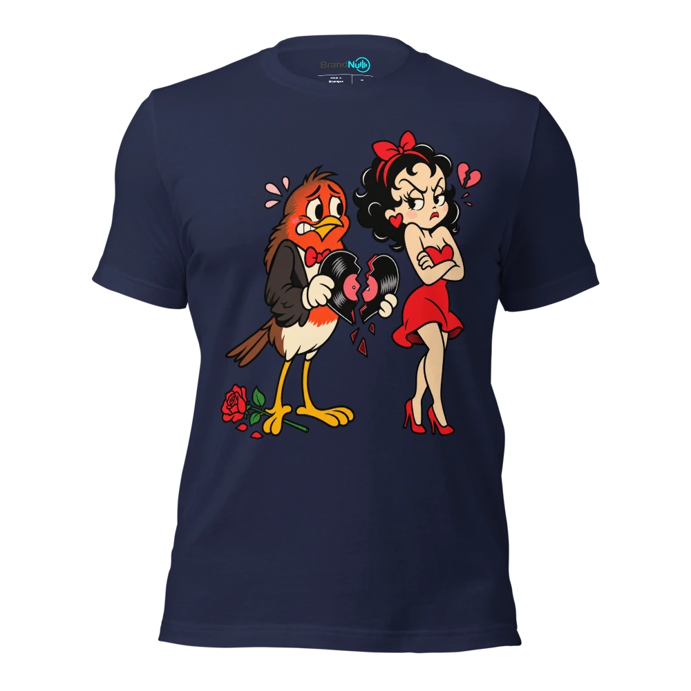 THE ROBIN HAS DELIVERED THE WRONG LOVE SONG T Shirt Navy Front
