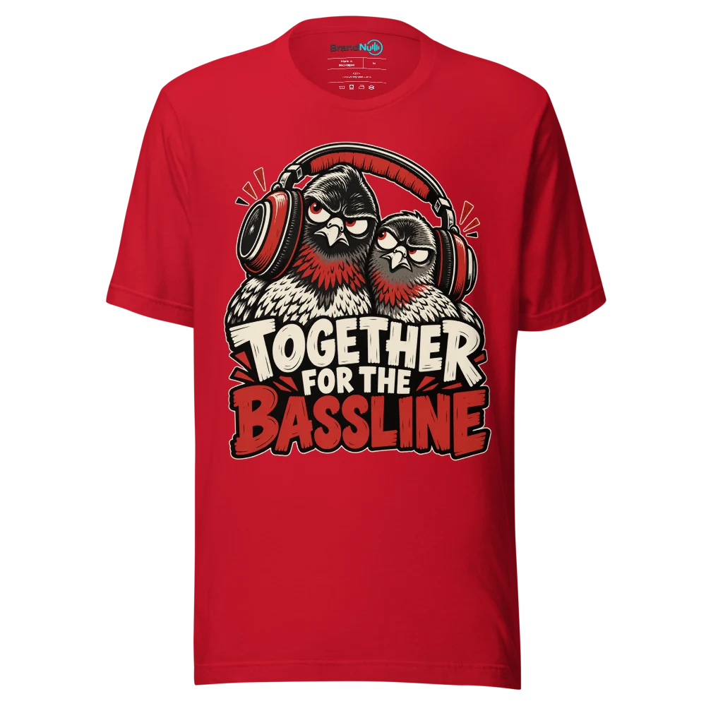 TOGETHER FOR THE BASSLINE T Shirt Red Front