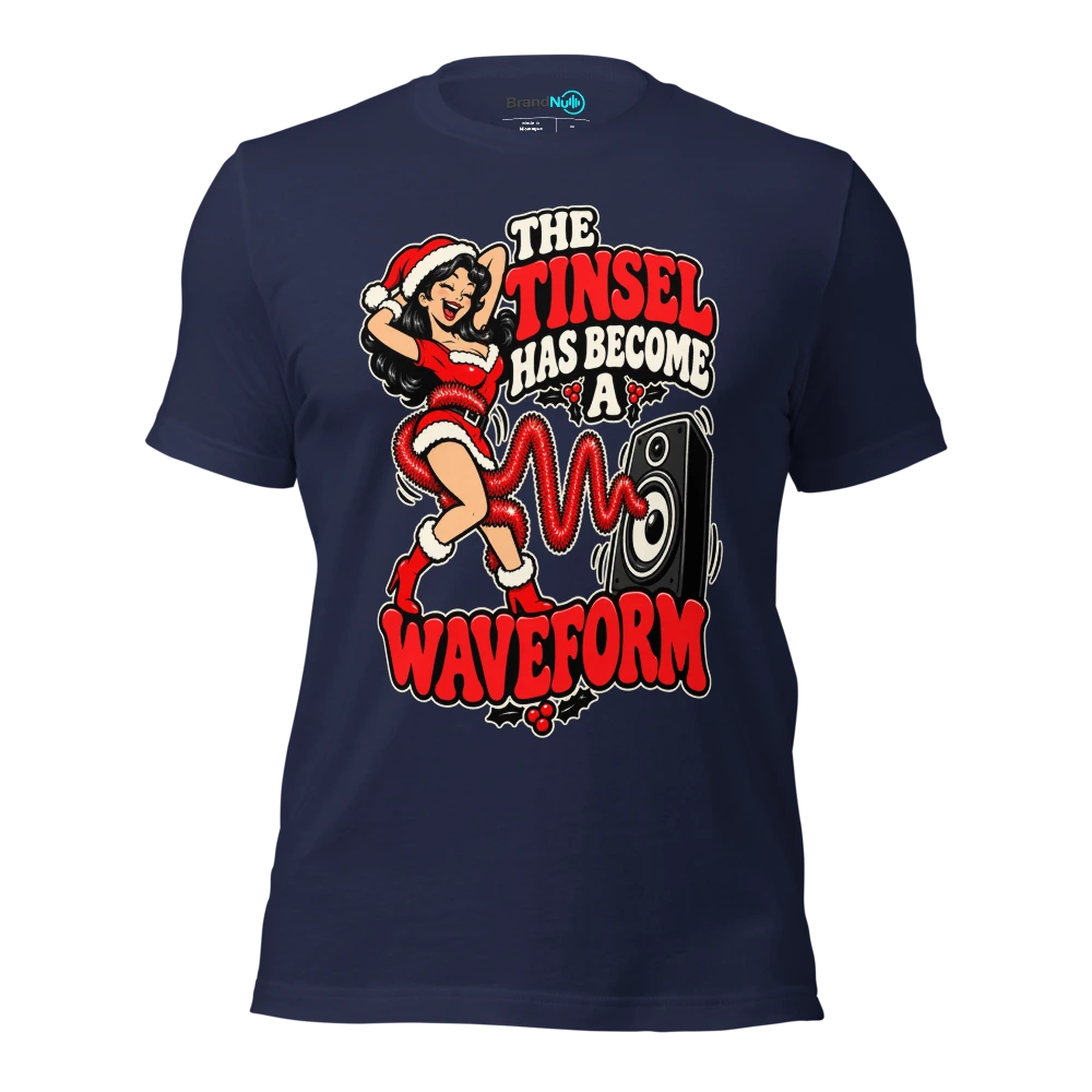 THE TINSEL HAS BECOME A WAVEFORM T Shirt Navy Front