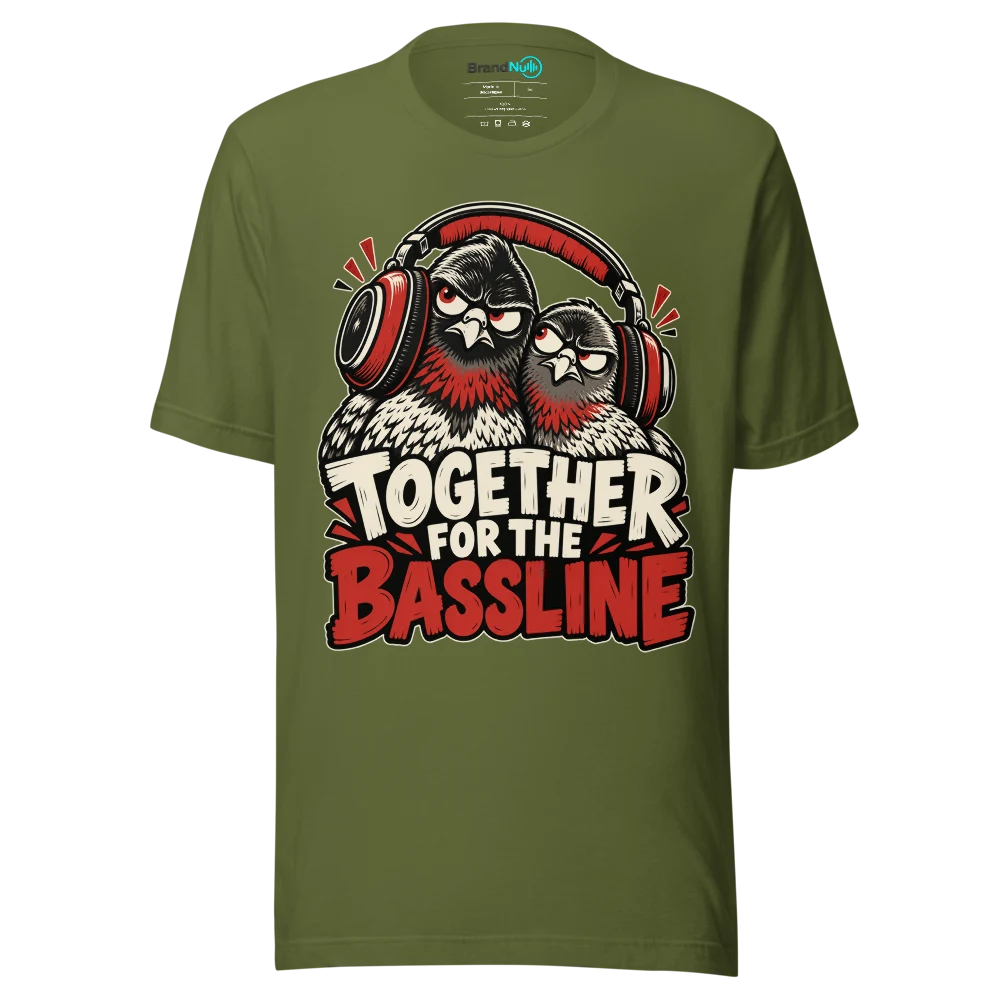 TOGETHER FOR THE BASSLINE T Shirt Olive Front