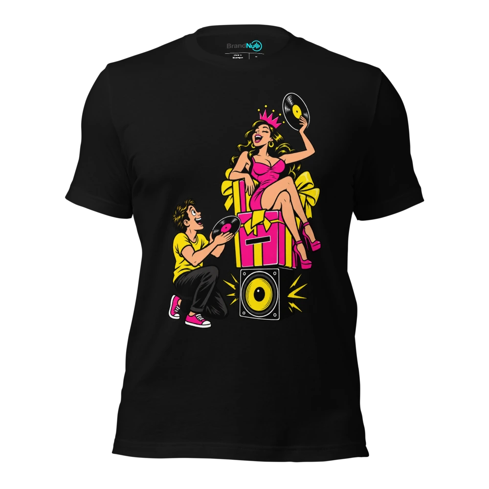 THE REQUEST BOX HAS BECOME A BIRTHDAY THRONE T Shirt Black Front