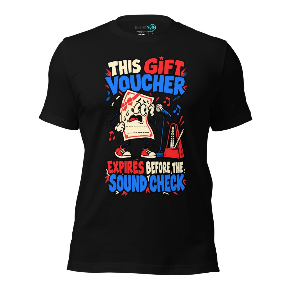 THIS GIFT VOUCHER EXPIRES BEFORE THE SOUND CHECK T-SHIRT