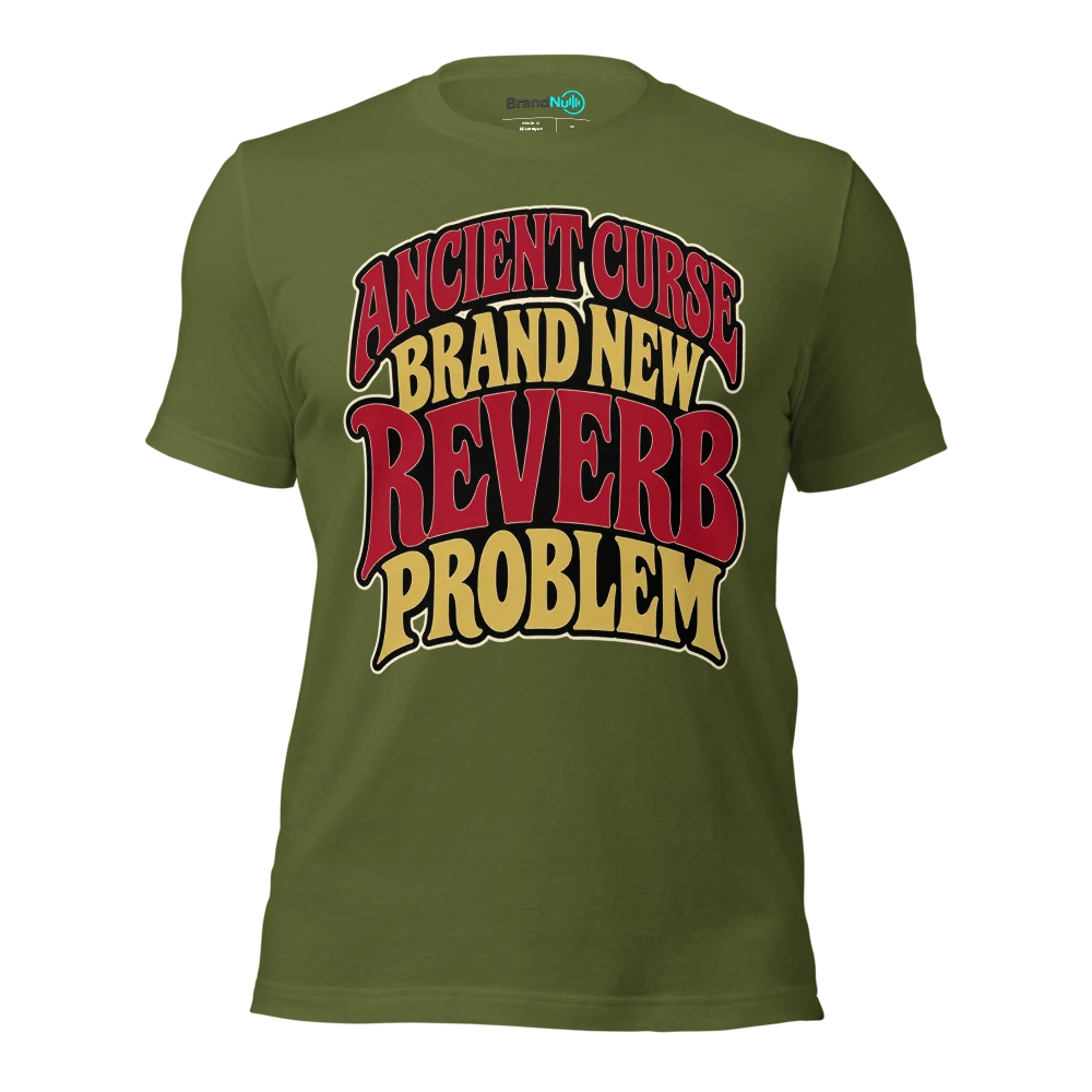 ANCIENT CURSE BRAND NEW REVERB PROBLEM T Shirt Olive Front