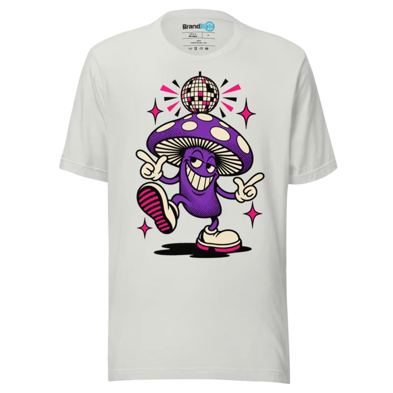BrandNu Mirrorball Mushroom T-Shirt - Silver
