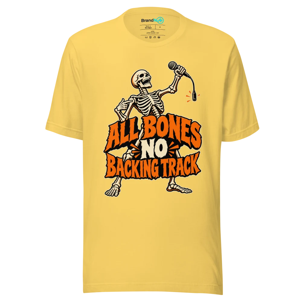 ALL BONES NO BACKING TRACK T Shirt Yellow Front