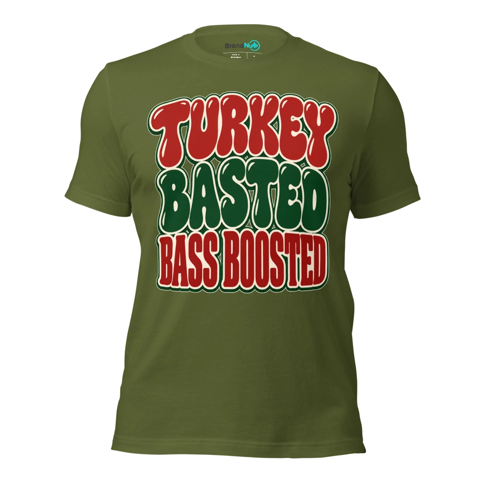 TURKEY BASTED BASS BOOSTED T Shirt Olive Front