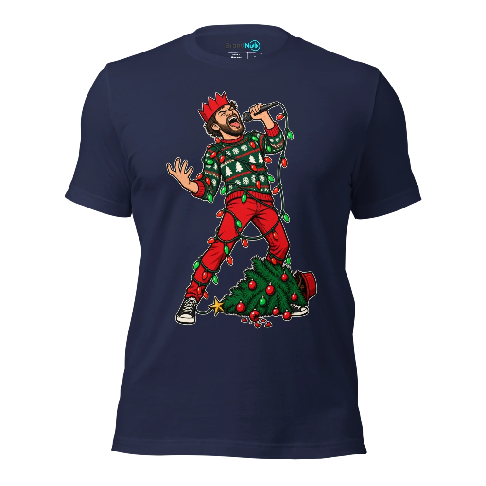 FESTIVE DRESS CODE EMOTIONAL DAMAGE OPTIONAL T Shirt Navy Front