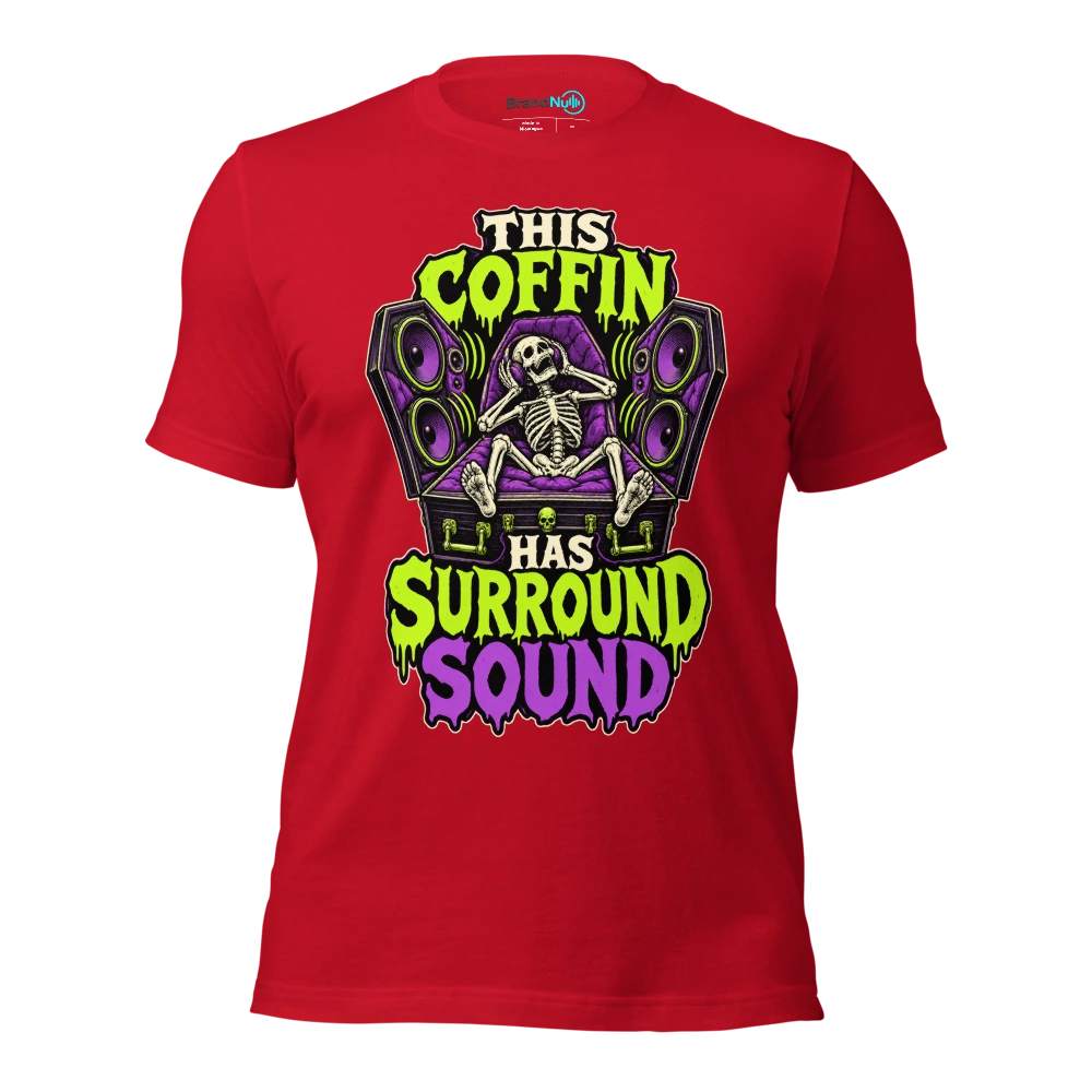 THIS COFFIN HAS SURROUND SOUND T Shirt - Red - front - Ghost 2