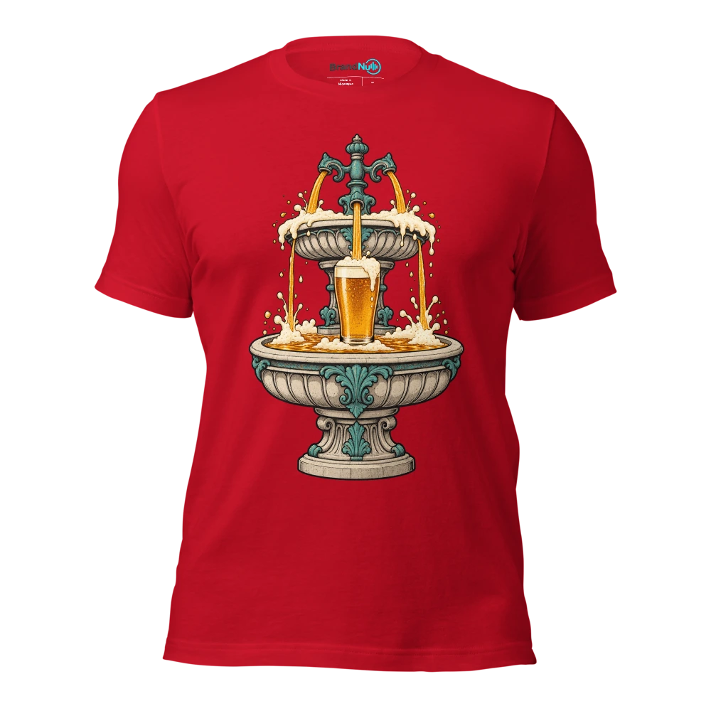 My BrandNu fountain of youth tastes suspiciously like lager T Shirt Red Front