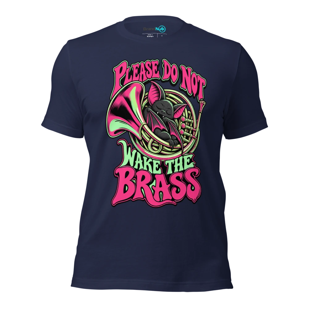PLEASE DO NOT WAKE THE BRASS T Shirt Navy Front