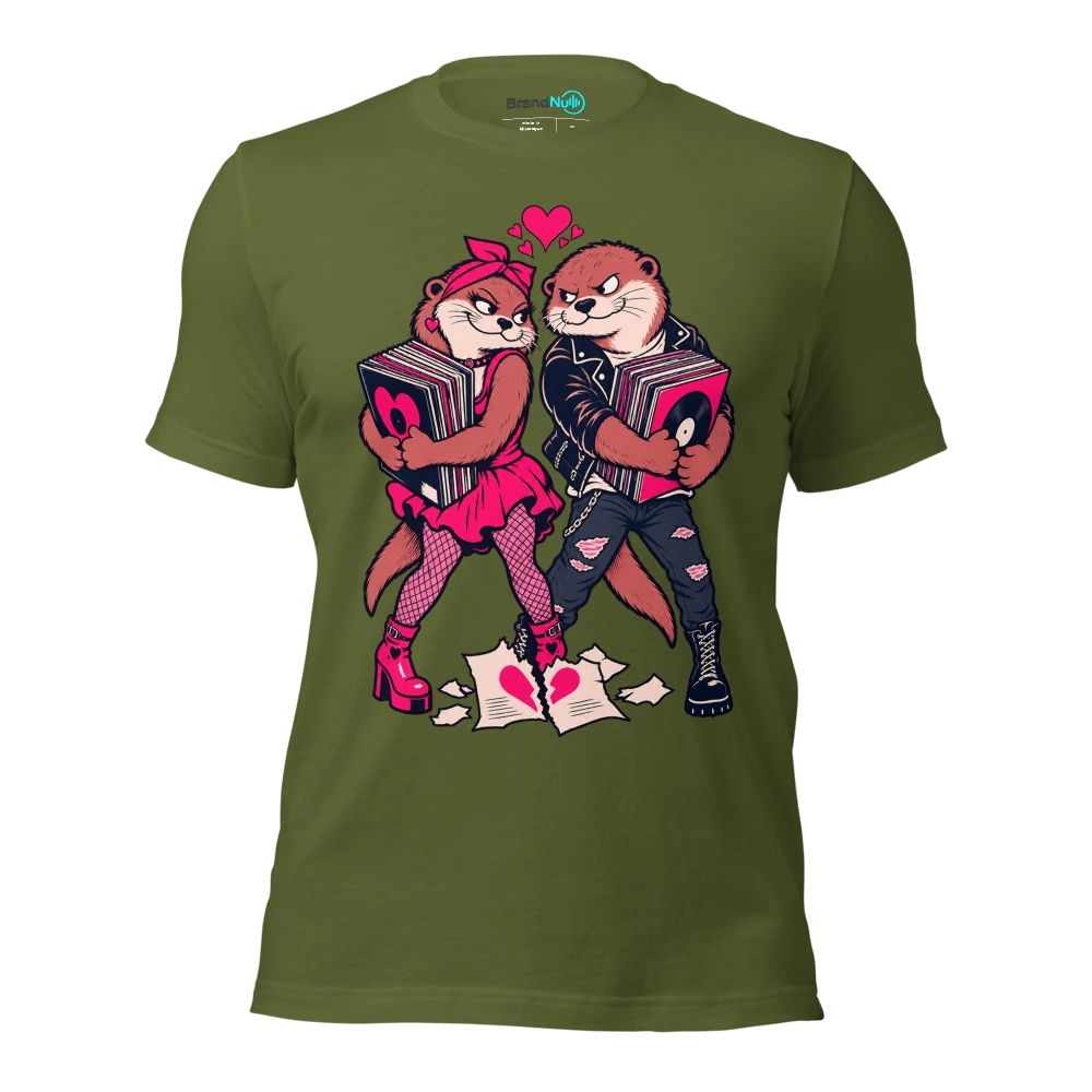 THE OTTERS HAVE SIGNED A PRENUP FOR THE VINYL T Shirt Olive Front