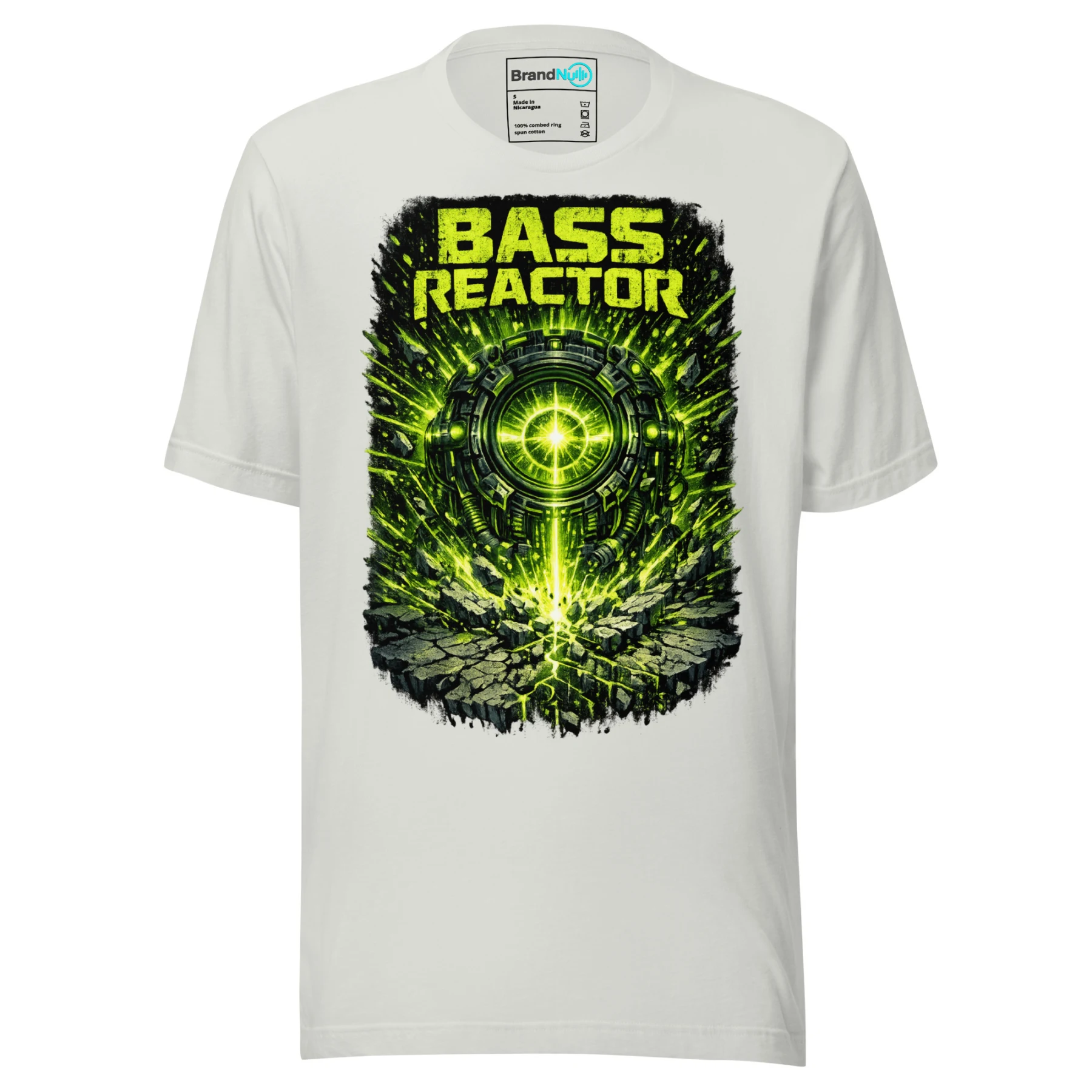 Bass Reactor Drum and Bass T Shirt Neon DnB Rave Graphic Green Screen