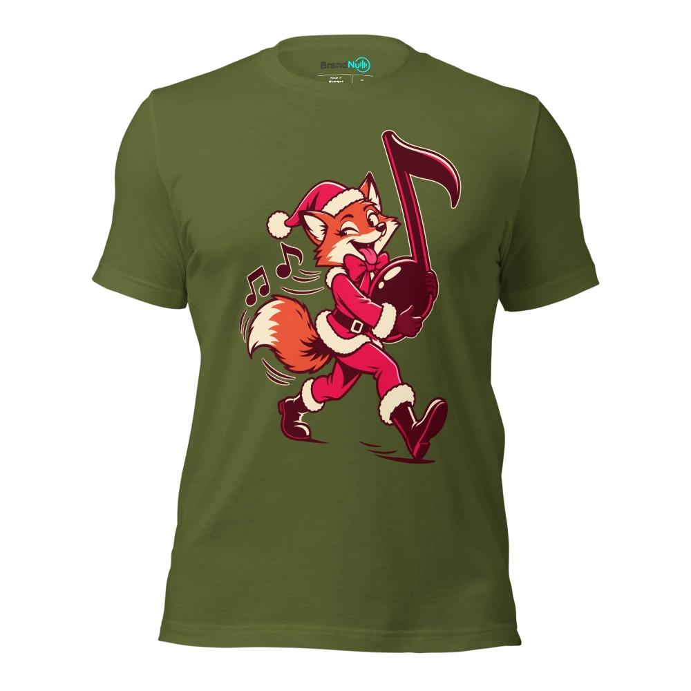 THE FUNK FOX HAS STOLEN THE FESTIVE GROOVE T Shirt Olive Front