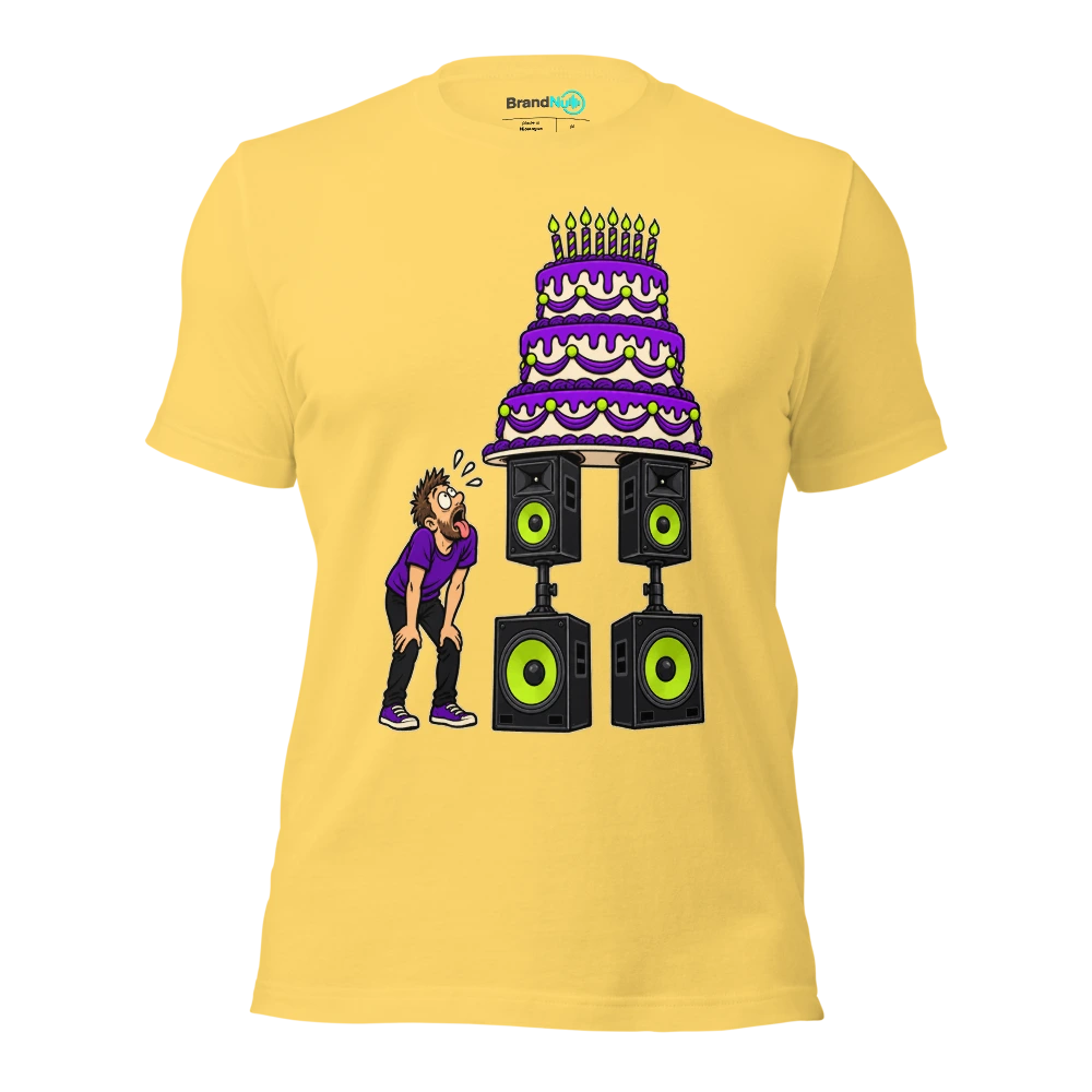 THE CAKE HAS A BETTER SUPPORT STRUCTURE THAN ME T Shirt Yellow Front