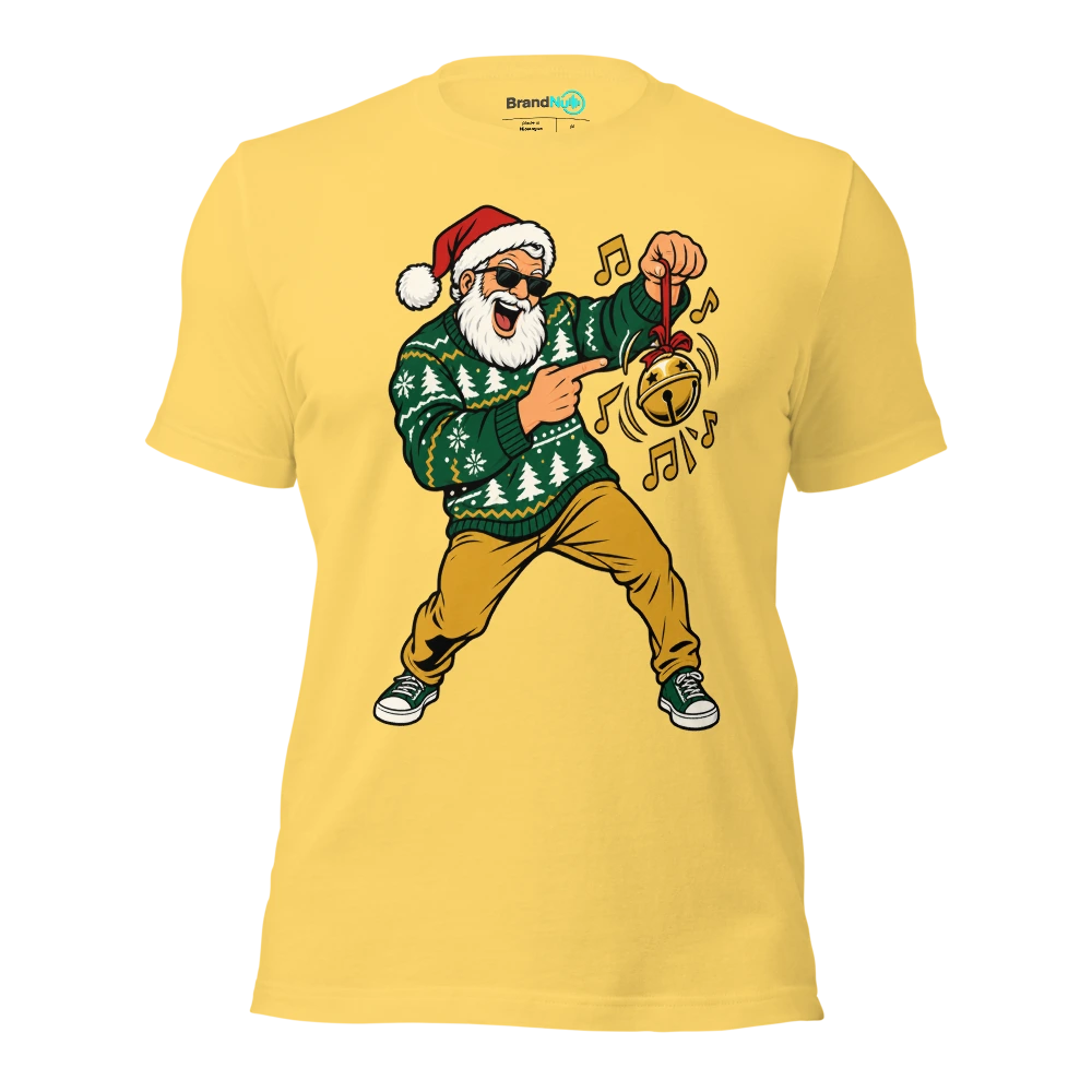 MY DAD CALLS EVERYTHING WITH A BEAT TECHNO T Shirt Yellow Front