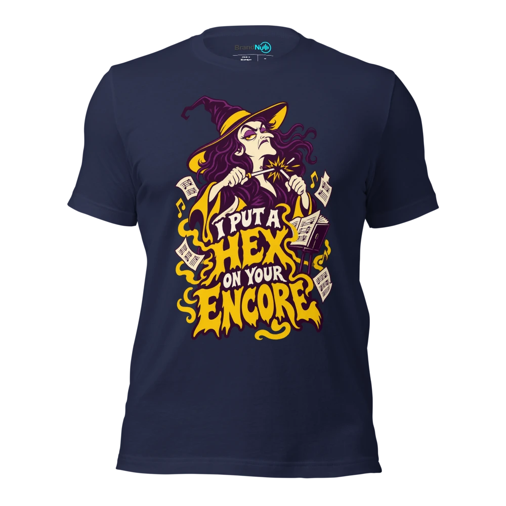 I PUT A HEX ON YOUR ENCORE T Shirt Navy Front