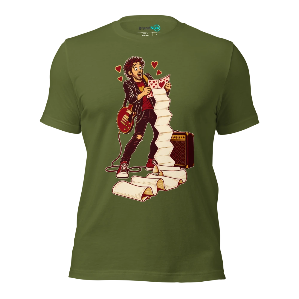 THE VALENTINE CARD IS AN APPEARANCE INVOICE T Shirt Olive Front