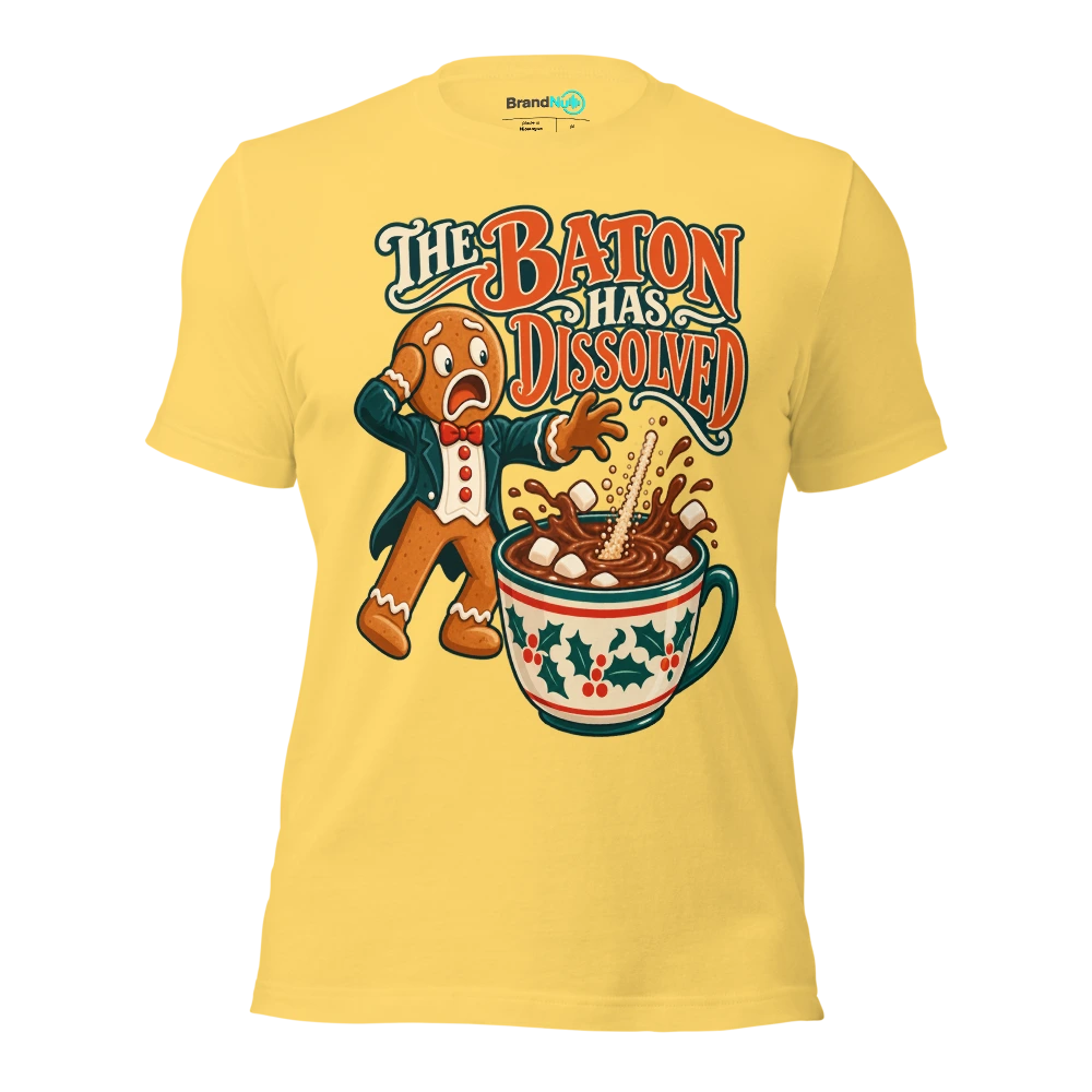THE BATON HAS DISSOLVED T Shirt Yellow Front