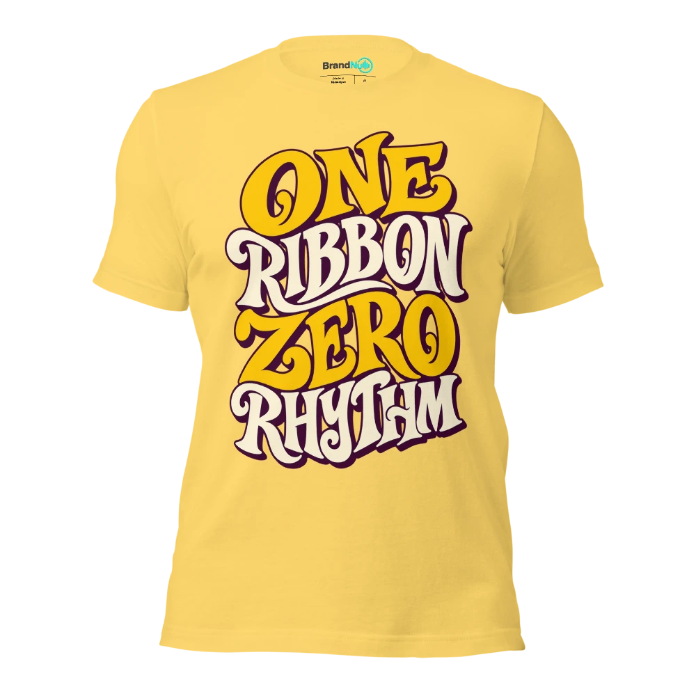 ONE RIBBON ZERO RHYTHM T Shirt Yellow Front