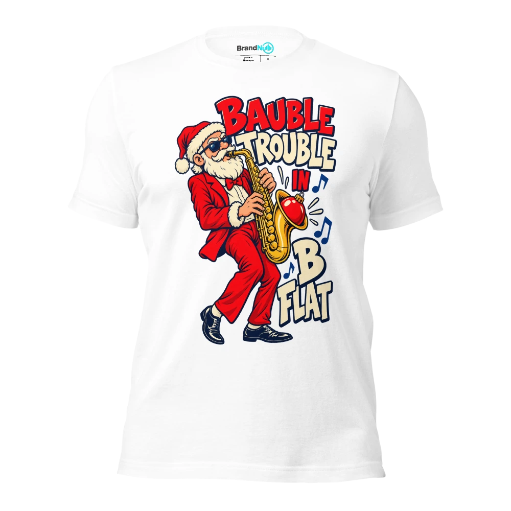 BAUBLE TROUBLE IN B FLAT T Shirt White Front