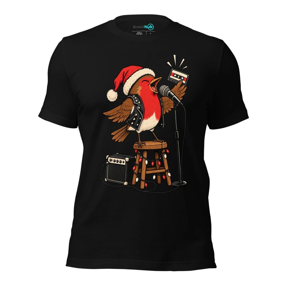 THE ROBIN BROUGHT A BETTER DEMO THAN YOUR COUSIN T Shirt Black Front
