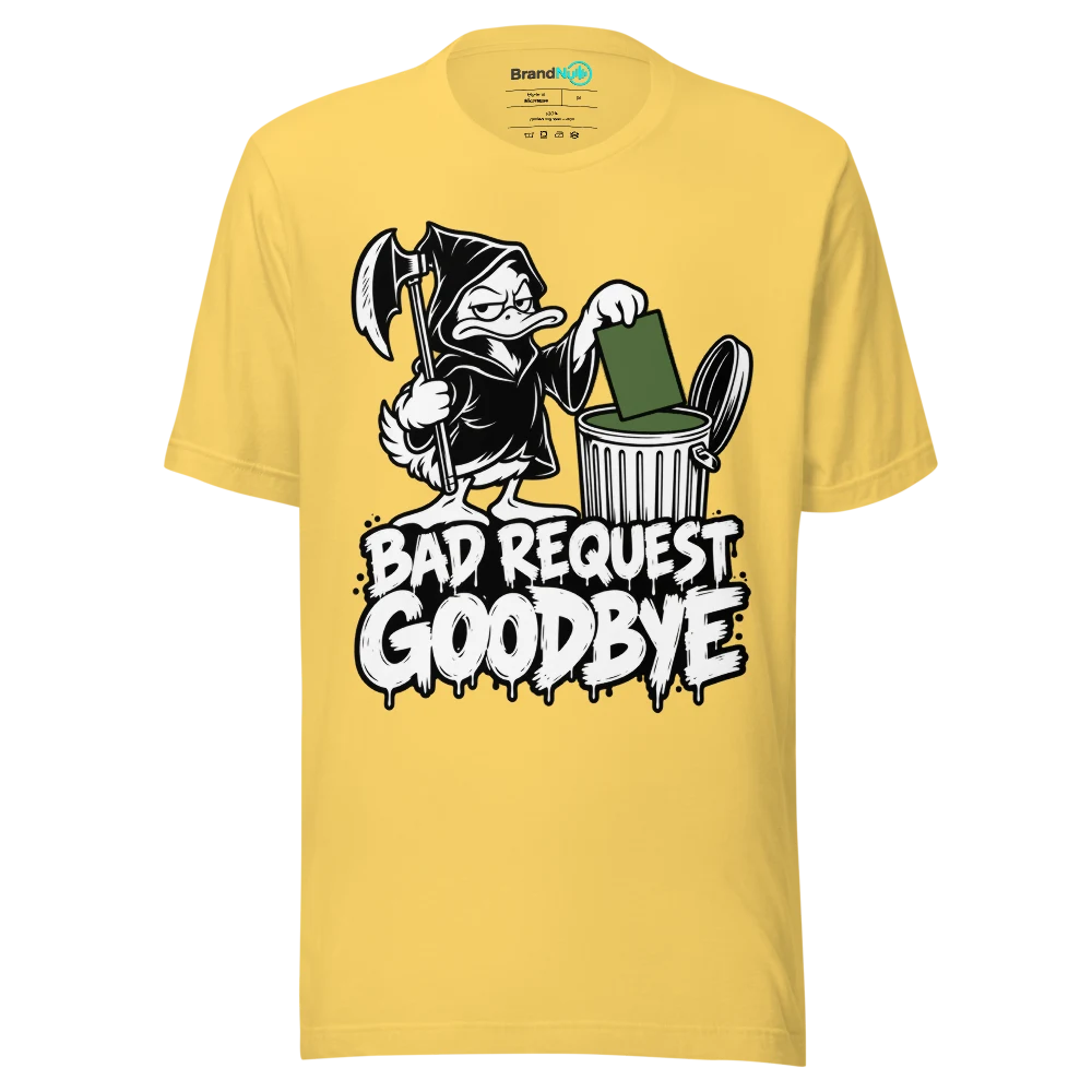 BAD REQUEST GOODBYE T Shirt Yellow Front