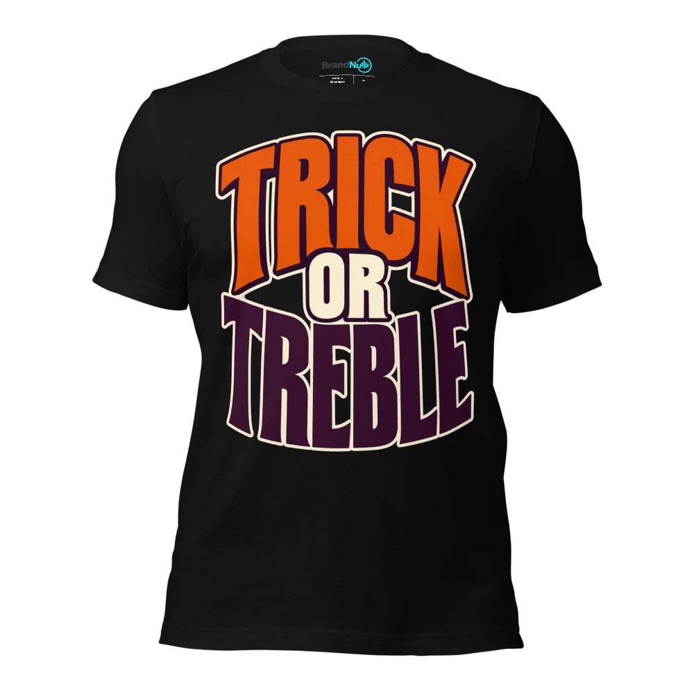 TRICK OR TREBLE T Shirt Black Front