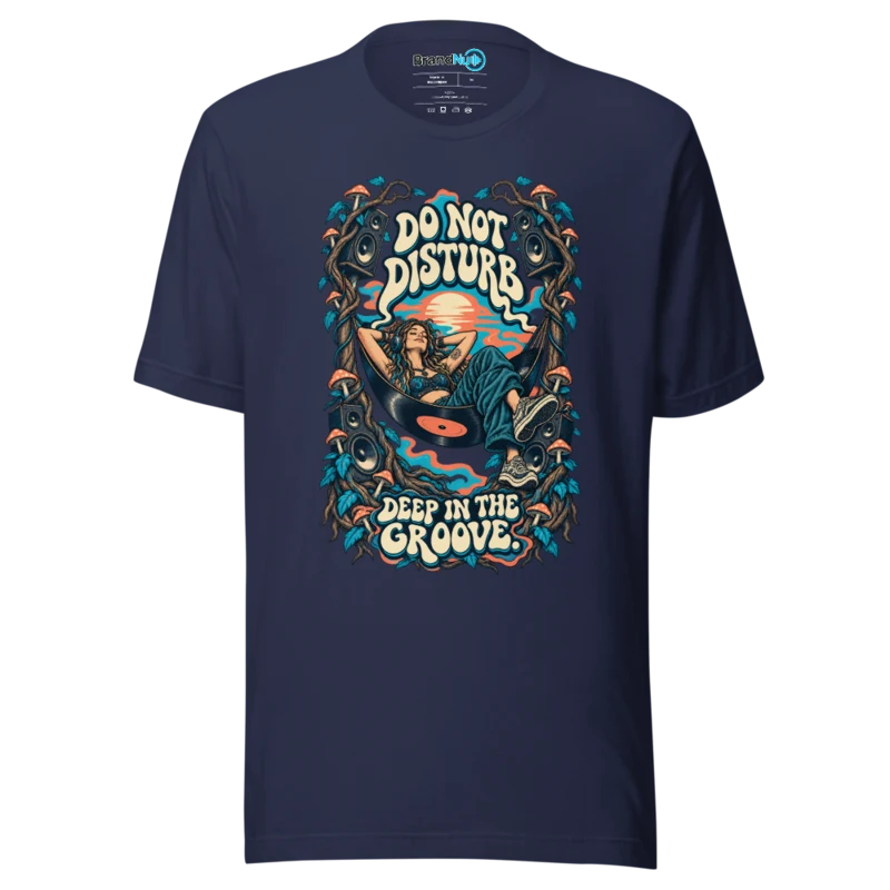Do Not Disturb Deep In The Groove T Shirt - Navy