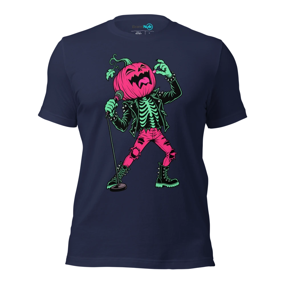 Pumpkin singer eating a very small throat lozenge T Shirt Navy Front