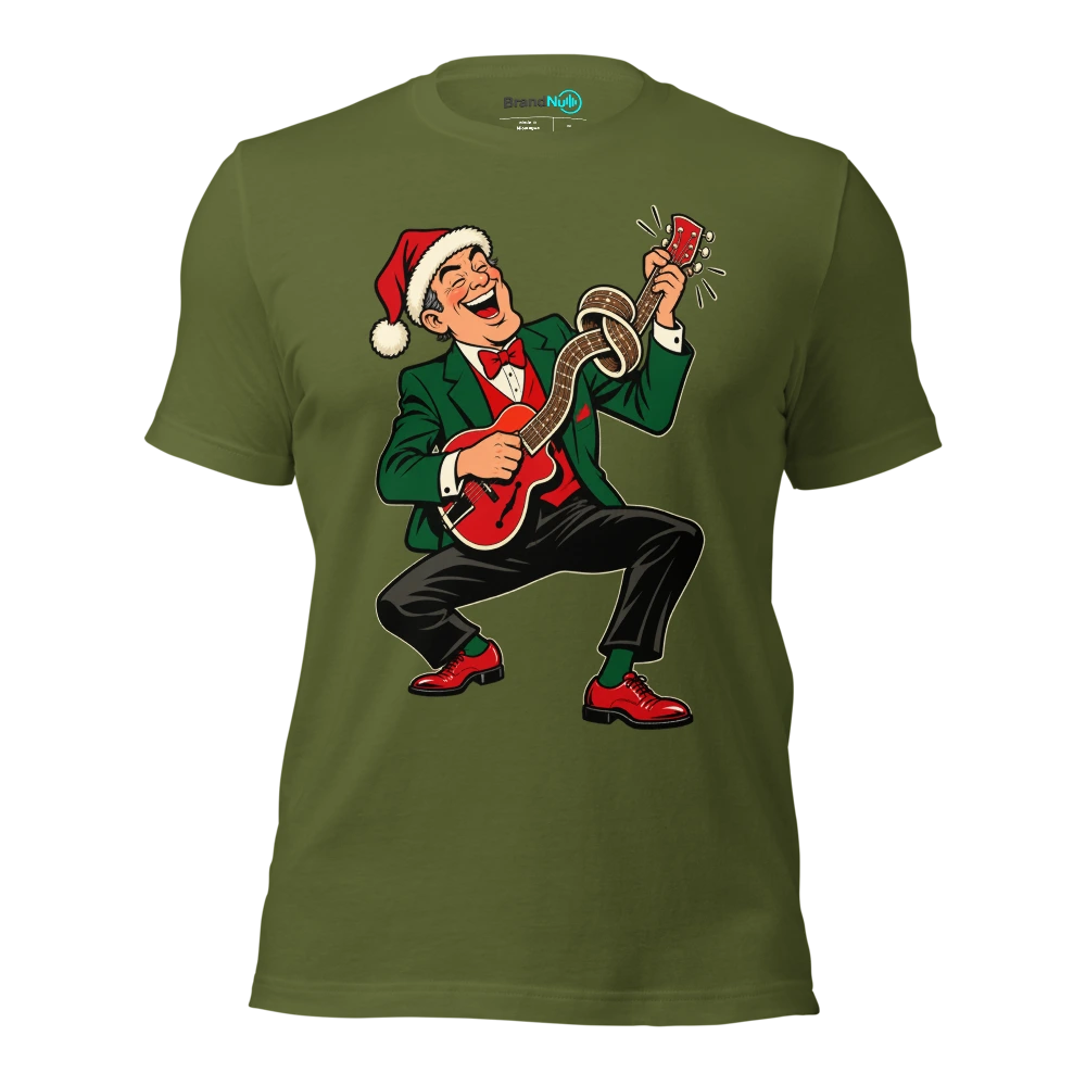 THE JAZZ UNCLE HAS FOUND AN EXTRA CHORD T Shirt Olive Front